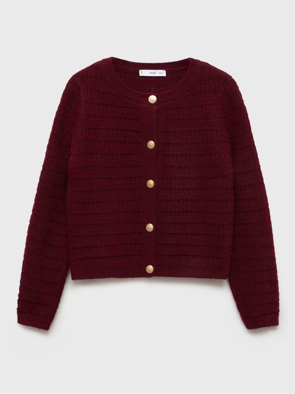 Mango Burgundy Knit cardigan NWT - Picture 2 of 8
